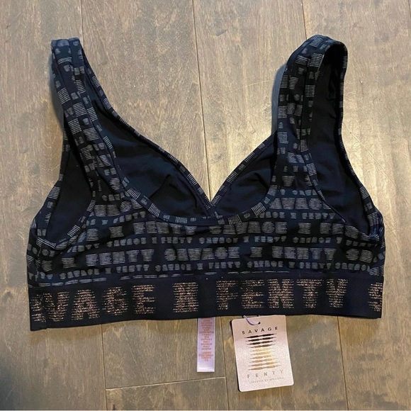 NWT Savage Fenty Women's Bralette Bra in All Over Black Print Size 1X NWT - Picture 4 of 9